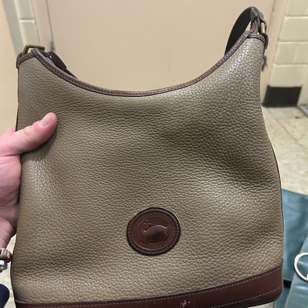 Dooney & Bourke Tan and Brown Leather Hobo Bag